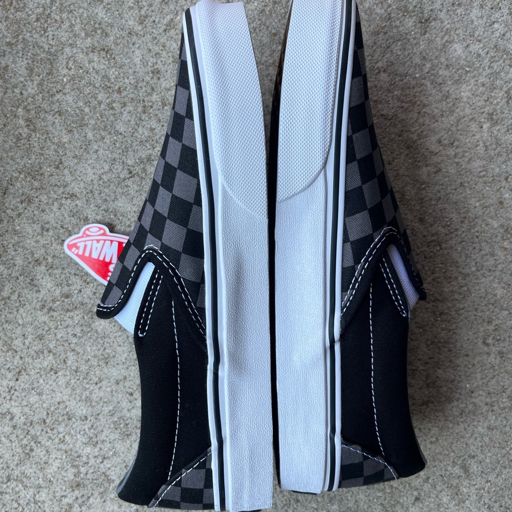 Vans black checkerboard classic slip on sneakers shoes sz 8 - Picture 6 of 7